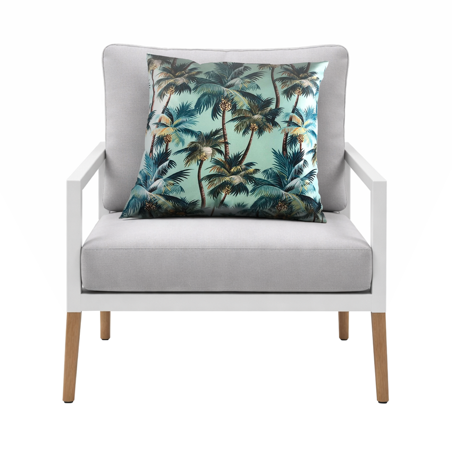 Mojo 60cm L.A. Palm Blue Polyester Cushion Cover