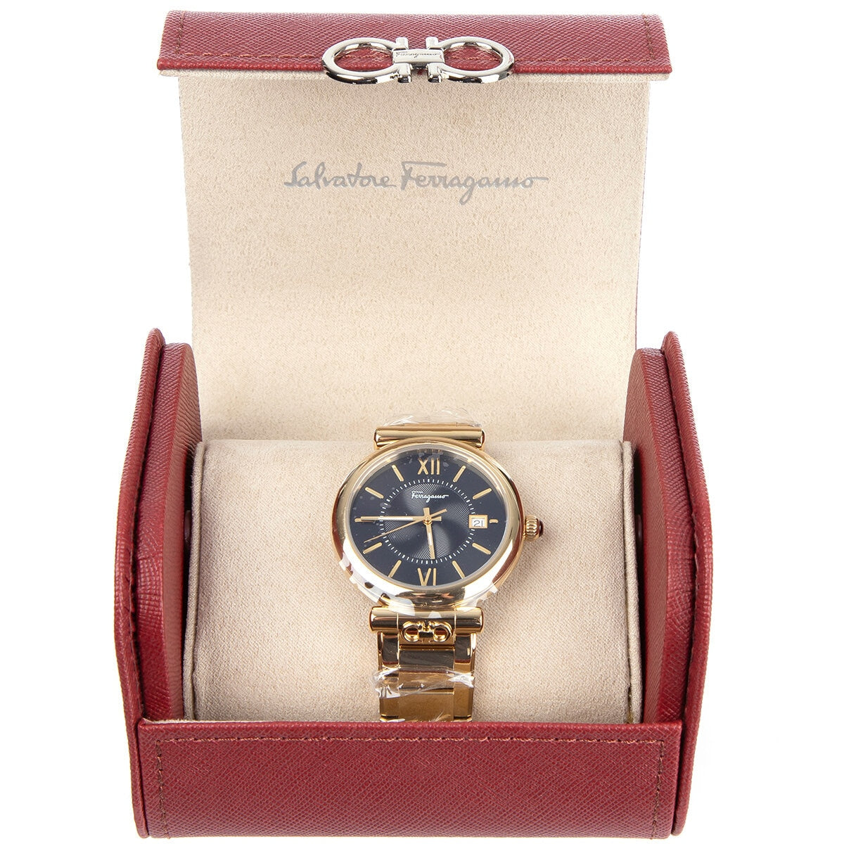 Salvatore Ferragamo Ora Gold Bracelet Women's Watch SFUB00821 - Black Dial, Gold Stainless Steel Strap, Swiss Made Quartz Movement, Sapphire Crystal, 5ATM Water Resistance