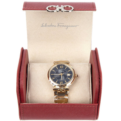 Salvatore Ferragamo Ora Gold Bracelet Women's Watch SFUB00821 - Black Dial, Gold Stainless Steel Strap, Swiss Made Quartz Movement, Sapphire Crystal, 5ATM Water Resistance