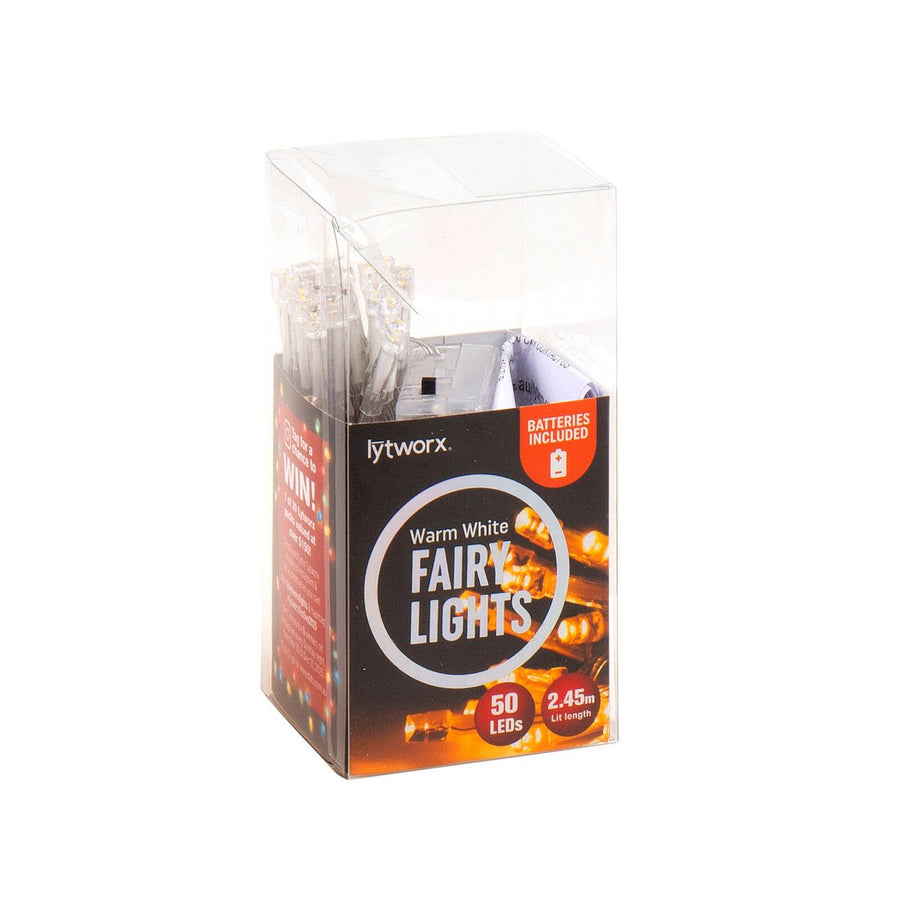 Lytworx Fairy Lights - 2.45m - Plastic - Warm White - 50 Pack - SuperSaverAU - view 1