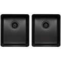Titan double bowl kitchen sink - equal bowls, black stainless steel finish, 304 grade - TSBS4040