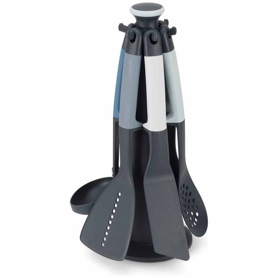 Joseph Joseph Elevate 7 piece utensil set - carousel, heat-resistant nylon heads - blue - 10525
