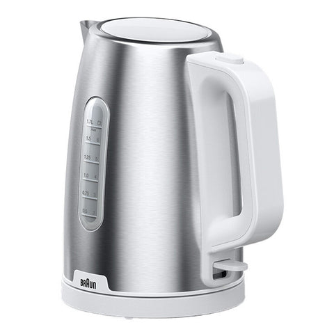 Braun Purshine Stainless Steel Kettle WK1500WH | Rapid Boil System, Double Scale Water Window, Fast Boiling - 1.7L - SuperSaverAU - view 1