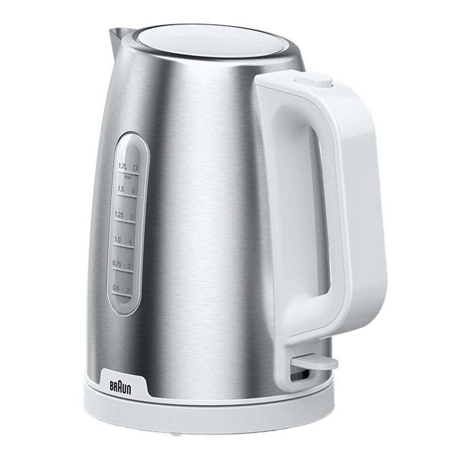 Braun Purshine Stainless Steel Kettle WK1500WH | Rapid Boil System, Double Scale Water Window, Fast Boiling - 1.7L - SuperSaverAU - view 1