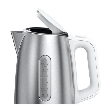 Braun Purshine Stainless Steel Kettle WK1500WH | Rapid Boil System, Double Scale Water Window, Fast Boiling - 1.7L