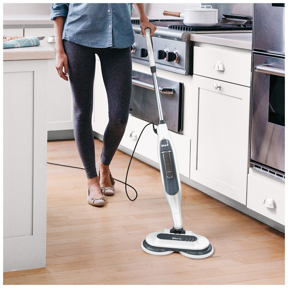 Shark Steam and Scrub Mop S7001ANZ - Deep Clean Floors with Dual Action Scrubbing Power