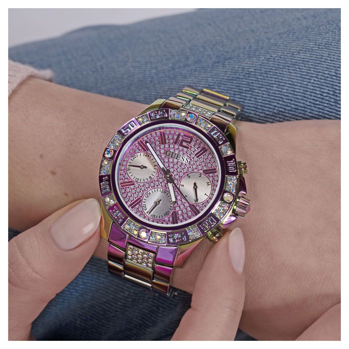 GUESS Majesty Iridescent Tone Women's Watch GW0771L4 Water Resistance 5 ATM