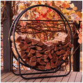 Glow Trove Firewood Rack Log Basket 80kg Capacity Black Powder Coated
