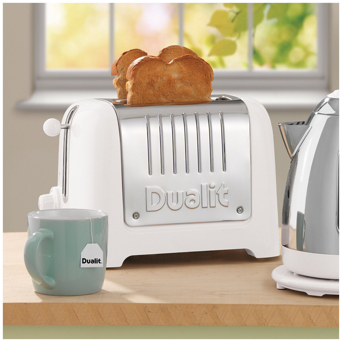 Dualit 2 Slot Lite Toaster White DU26209 with Extra Wide Slots, Bagel & Defrost Functions - SuperSaverAU - view 7