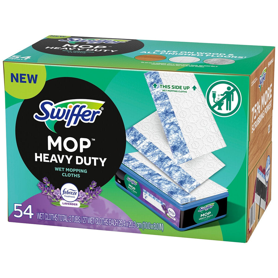 Swiffer Lavender Wet Mop Refills 2 x 27 Pack Heavy Duty Sweeper Cloths