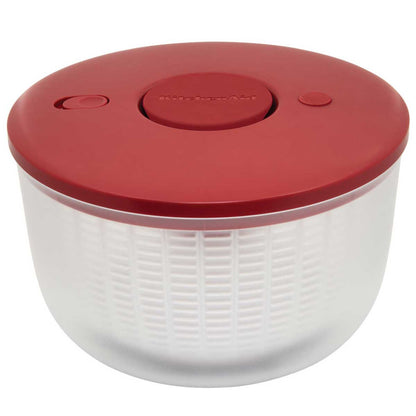 KitchenAid Salad Spinner Red - Clean, Dry, Serve Produce - One-Handed Pump Mechanism - Nonslip Base - BPA Free