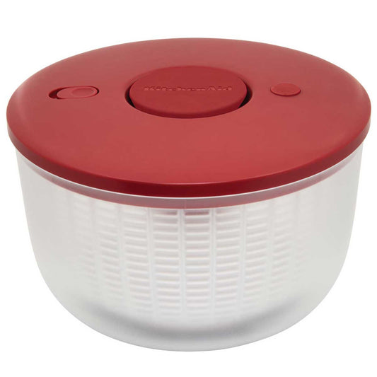 KitchenAid Salad Spinner Red - Clean, Dry, Serve Produce - One-Handed Pump Mechanism - Nonslip Base - BPA Free