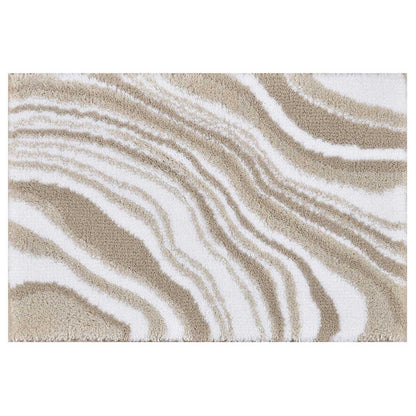 Riviera Homes Marble Print Bath Mat 2 Pack Taupe 40 x 60cm Plush Soft Non-Skid Backing, Machine Washable