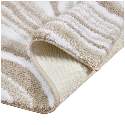 Riviera Homes Marble Print Bath Mat 2 Pack Taupe 40 x 60cm Plush Soft Non-Skid Backing, Machine Washable