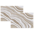 Riviera Homes Marble Print Bath Mat 2 Pack Taupe 40 x 60cm Plush Soft Non-Skid Backing, Machine Washable - SuperSaverAU - view 1