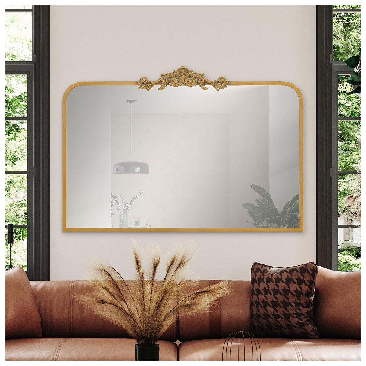 Life In Style Antique Gold Wall Mirror 960x660mm with Scroll Decoration - SuperSaverAU - view 1