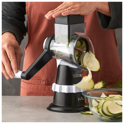 MIU Rotary Food Grater With 5 Replaceable Drums - Stainless Steel, Suction Base, Easy to Clean