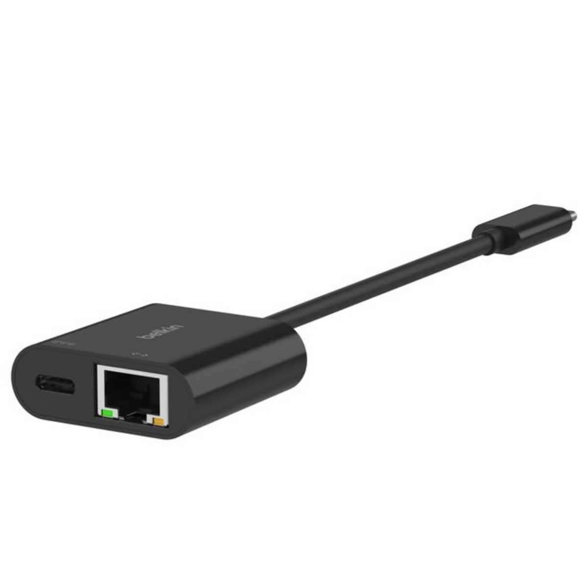 Belkin USB-C Ethernet Adapter INC019BTBK 100W Power Delivery Gigabit Ethernet 2-Year Warranty