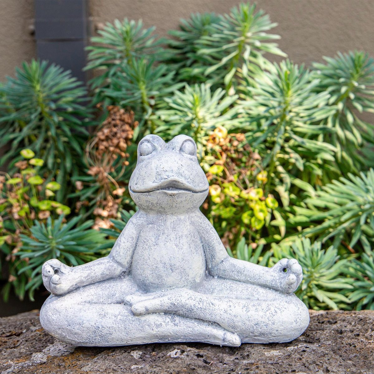 Northcote Pottery Yoga Frog Garden Statue - 31cm x 22.5cm - Stone - SuperSaverAU - view 2