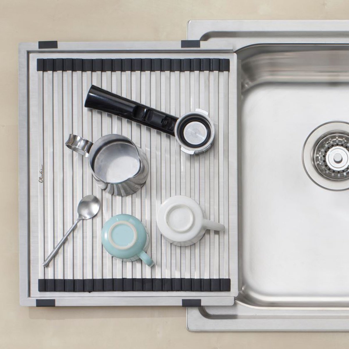 Oliveri bench top drainer set - Stainless Steel, protects benchtop when draining or defrosting - ACP110