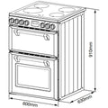 Belling 60cm Mini Richmond Induction Freestanding Oven - Double Oven, Four Zones, White - BMR60DOINDW