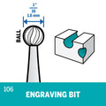 Dremel 1.6mm (106) Engraving Cutter - 2 Pack