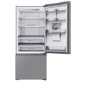 Haier 431L Bottom Mount Fridge - Non-Plumbed Water Dispenser, Satina Silver, Reversible Door - HRF420BHS