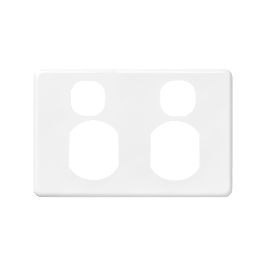 DETA Clip-On Cover for X6 Series Double Powerpoint White Polycarbonate 6010B