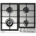 Glem Gas 60cm Natural Gas Cooktop - Stainless Steel, Wok Burner, Flame Failure Protection - GTD64AU