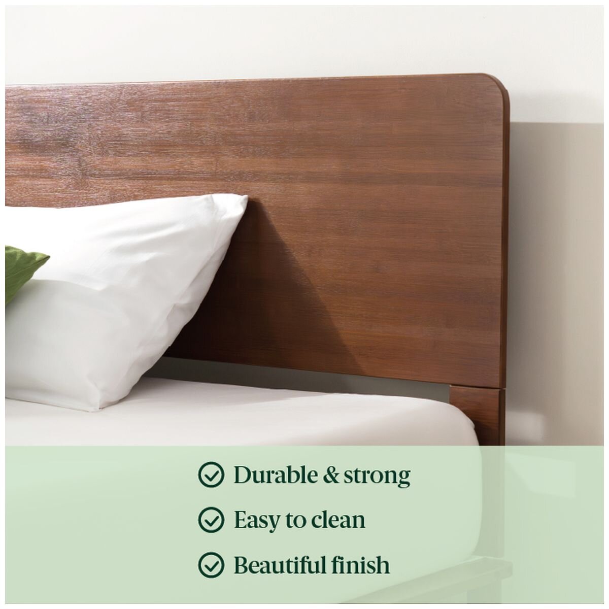 Zinus Arden queen bamboo bed frame - coffee bean finish, wooden slat support - AU-FPWHC1ZC-08Q