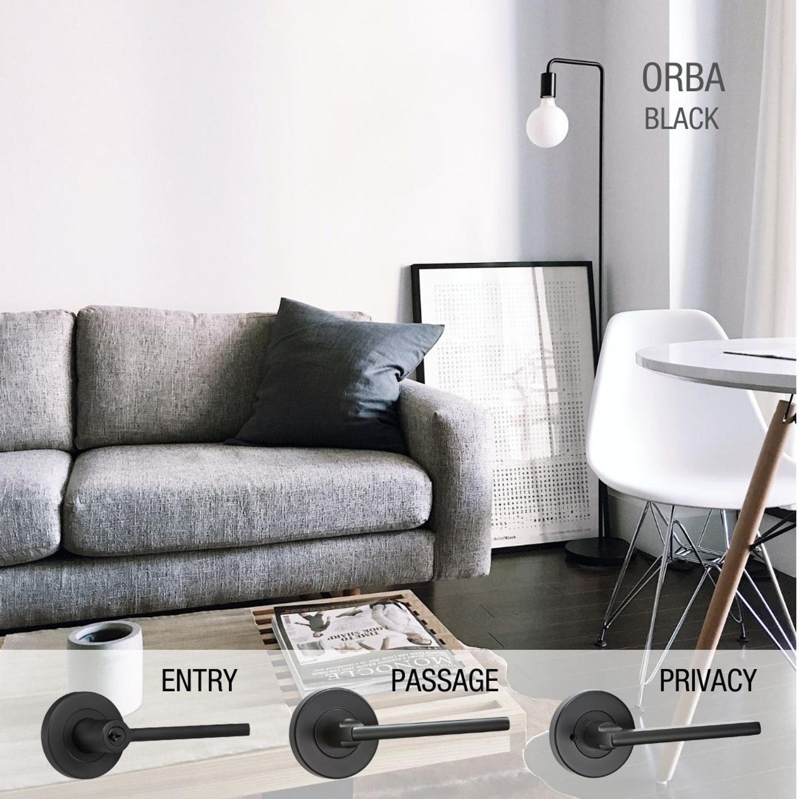 Lemaar Orba Privacy Set Black Zinc Interior D and T Strike