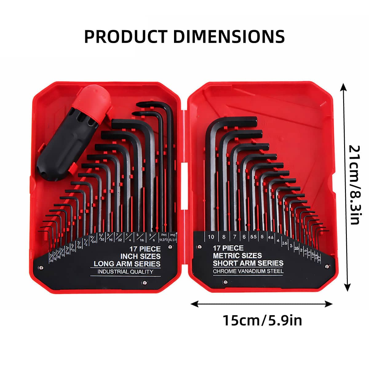 35 Piece L Shaped Hex Key Wrench Set Allen Key Tool Kit for Home Car Repair - view 3