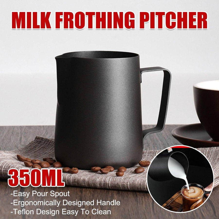 350 ml Stainless Steel Milk Frothing Pitcher for Coffee and Lattes - Matte Black