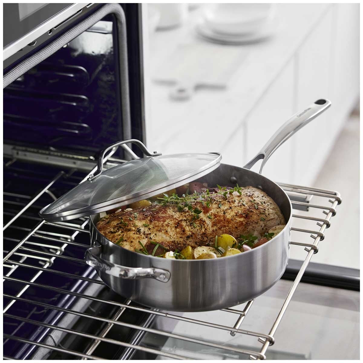 GreenPan Superior Deep Sauté 28cm 4.7L PFAS-Free Tri-Clad Stainless Steel Cookware - SuperSaverAU - view 7