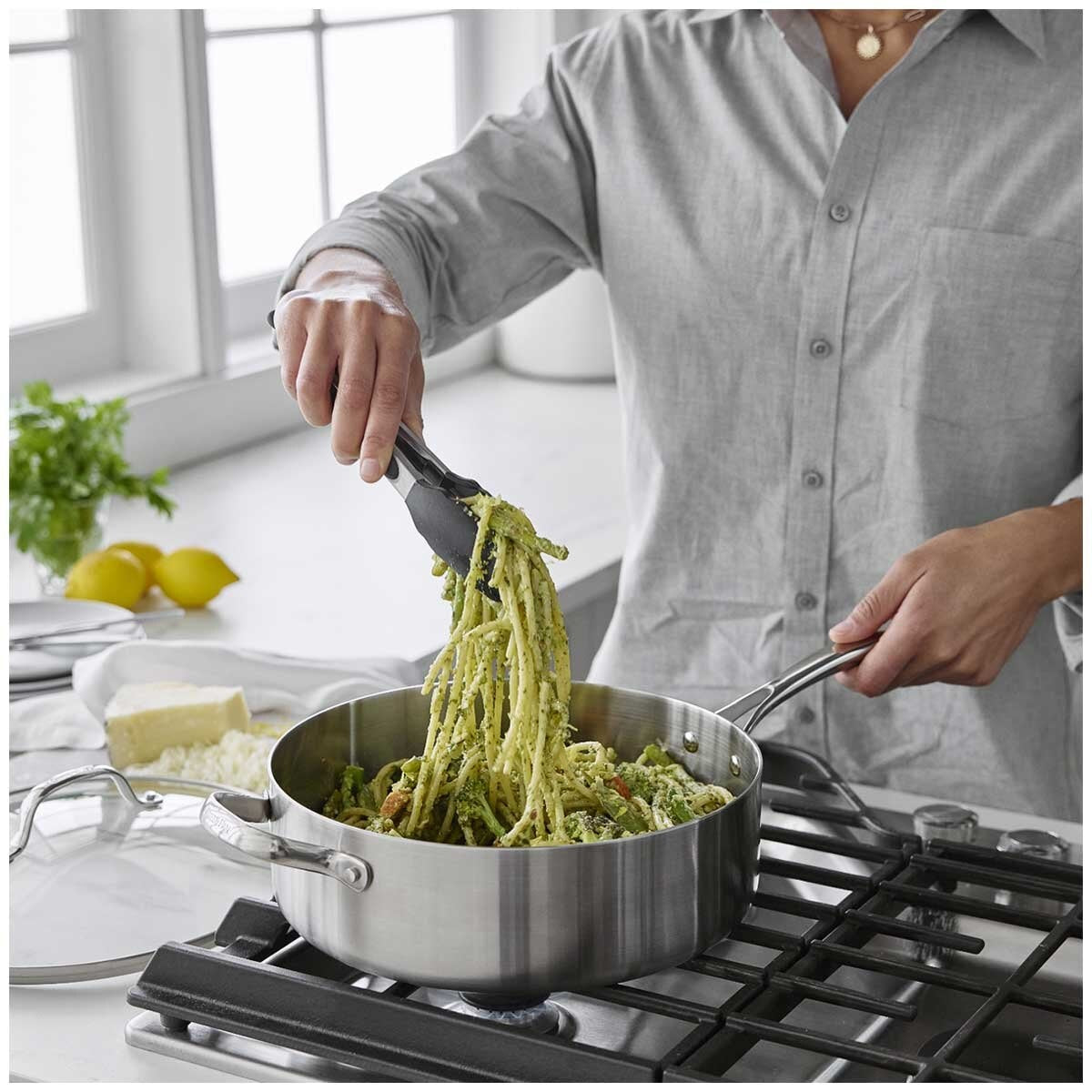 GreenPan Superior Deep Sauté 28cm 4.7L PFAS-Free Tri-Clad Stainless Steel Cookware - SuperSaverAU - view 6