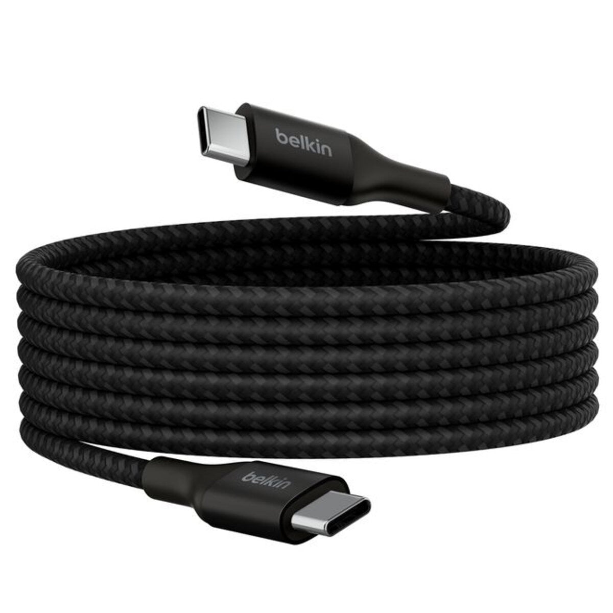 Belkin BoostCharge USB-C to USB-C Cable 1M CAB015BT1MBK | Fast Charging 240W MacBook Pro 14” | Dual E-marker Chips | Durable Nylon & Aluminum