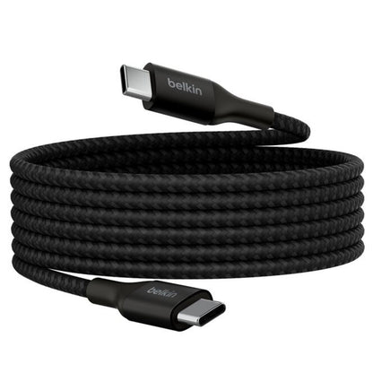 Belkin BoostCharge USB-C to USB-C Cable 1M CAB015BT1MBK | Fast Charging 240W MacBook Pro 14” | Dual E-marker Chips | Durable Nylon & Aluminum
