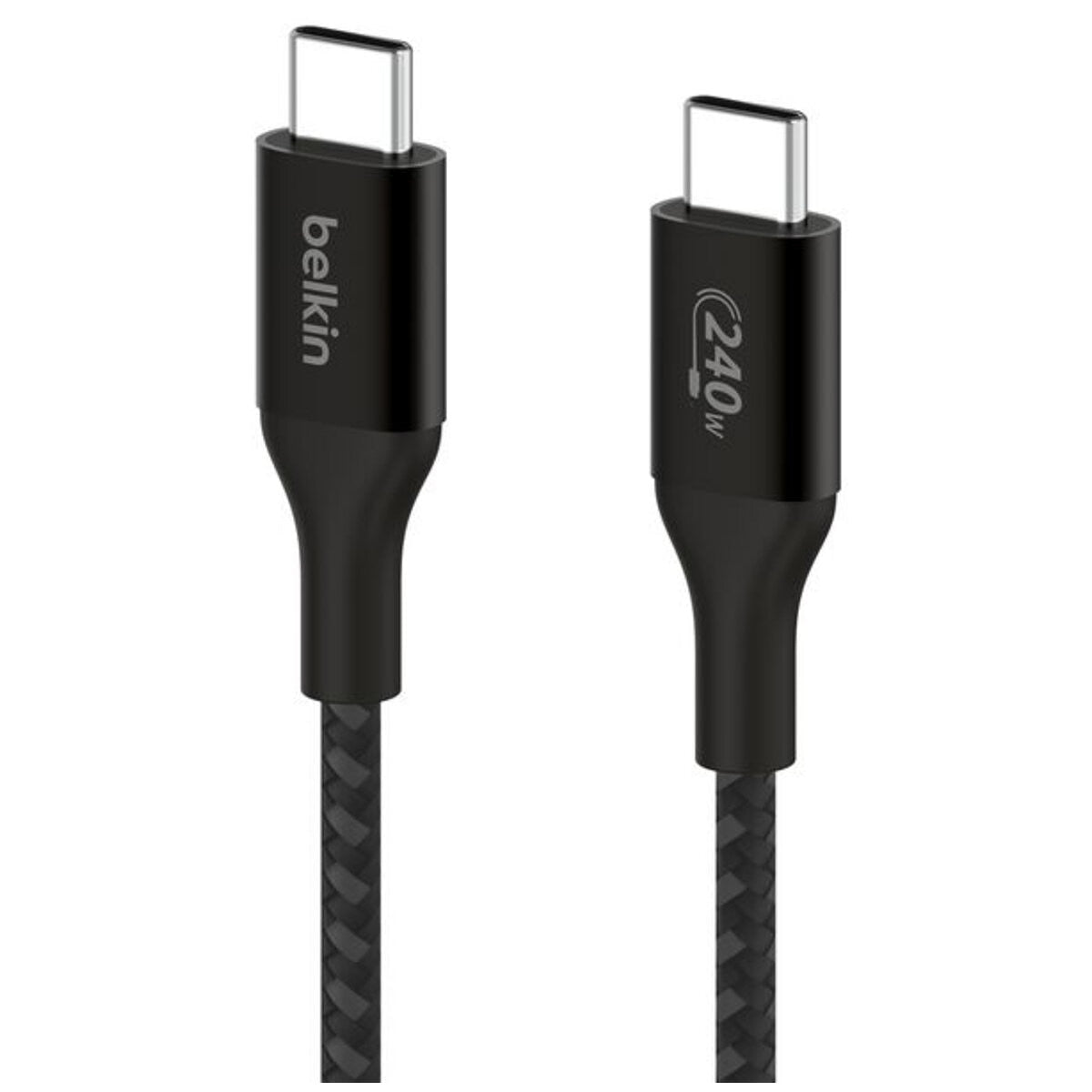 Belkin BoostCharge USB-C to USB-C Cable 1M CAB015BT1MBK | Fast Charging 240W MacBook Pro 14” | Dual E-marker Chips | Durable Nylon & Aluminum - SuperSaverAU - view 2