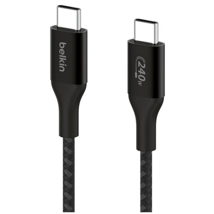 Belkin BoostCharge USB-C to USB-C Cable 1M CAB015BT1MBK | Fast Charging 240W MacBook Pro 14” | Dual E-marker Chips | Durable Nylon & Aluminum