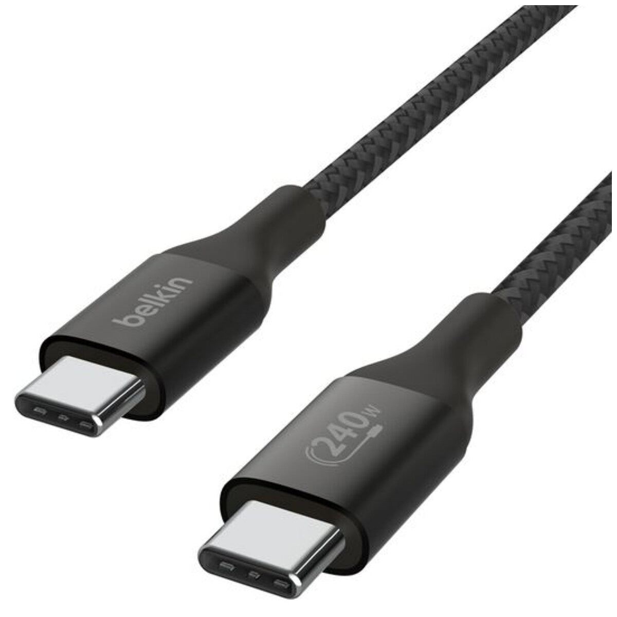 Belkin BoostCharge USB-C to USB-C Cable 1M CAB015BT1MBK | Fast Charging 240W MacBook Pro 14” | Dual E-marker Chips | Durable Nylon & Aluminum