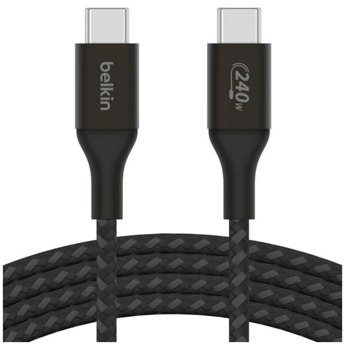 Belkin BoostCharge USB-C to USB-C Cable 1M CAB015BT1MBK | Fast Charging 240W MacBook Pro 14” | Dual E-marker Chips | Durable Nylon & Aluminum