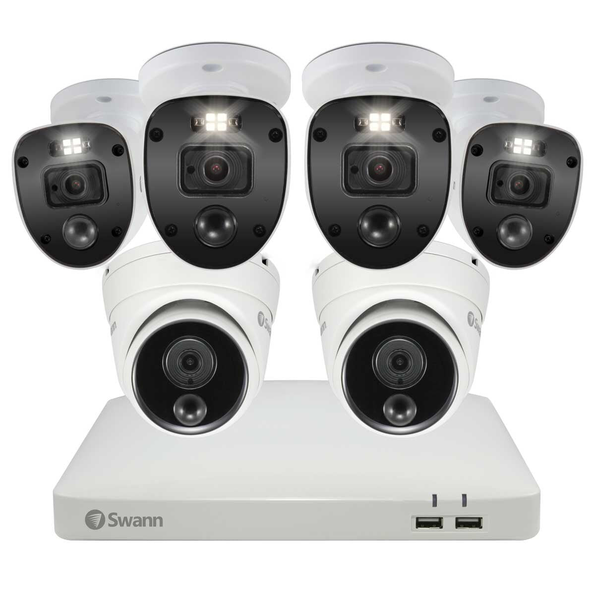 Swann 6 Camera 8 Channel 1080p Full HD DVR Security System SWDVK-84680W4SL2D with True Detect Technology, Night2Day Colour Night Vision, Smartphone Control, and Weatherproof Design