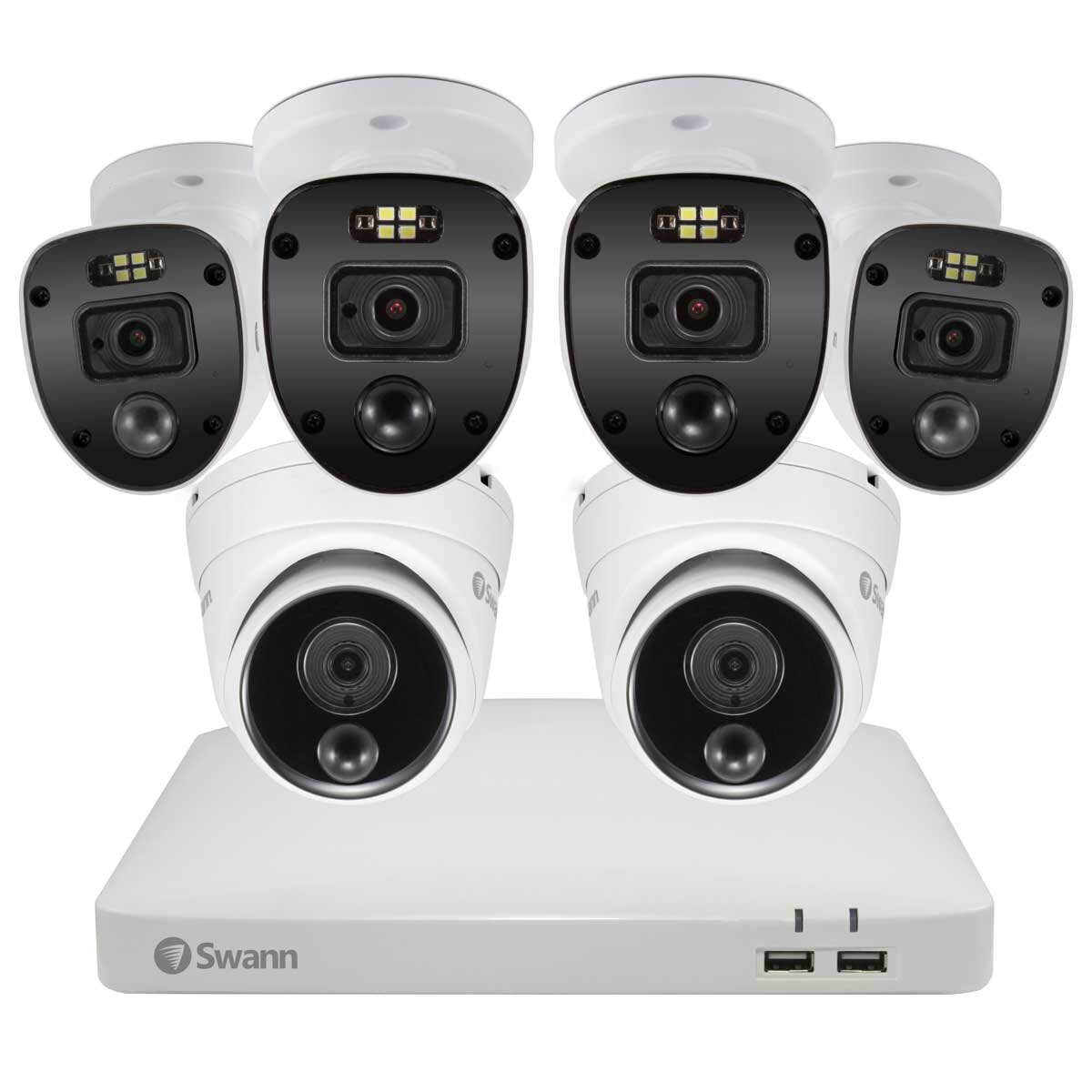 Swann 6 Camera 8 Channel 1080p Full HD DVR Security System SWDVK-84680W4SL2D with True Detect Technology, Night2Day Colour Night Vision, Smartphone Control, and Weatherproof Design
