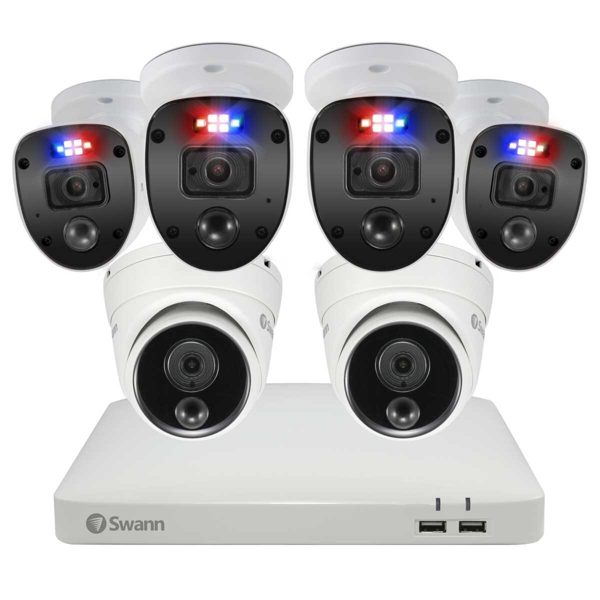 Swann 6 Camera 8 Channel 1080p Full HD DVR Security System SWDVK-84680W4SL2D with True Detect Technology, Night2Day Colour Night Vision, Smartphone Control, and Weatherproof Design