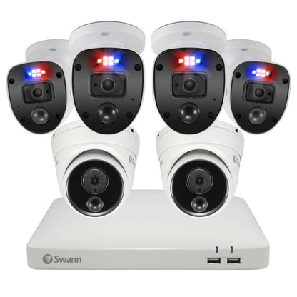 Swann 6 Camera 8 Channel 1080p Full HD DVR Security System SWDVK-84680W4SL2D with True Detect Technology, Night2Day Colour Night Vision, Smartphone Control, and Weatherproof Design