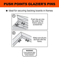 Everhang Glazier Push Point Picture Framing Pins Zinc Plated - 50 Pack