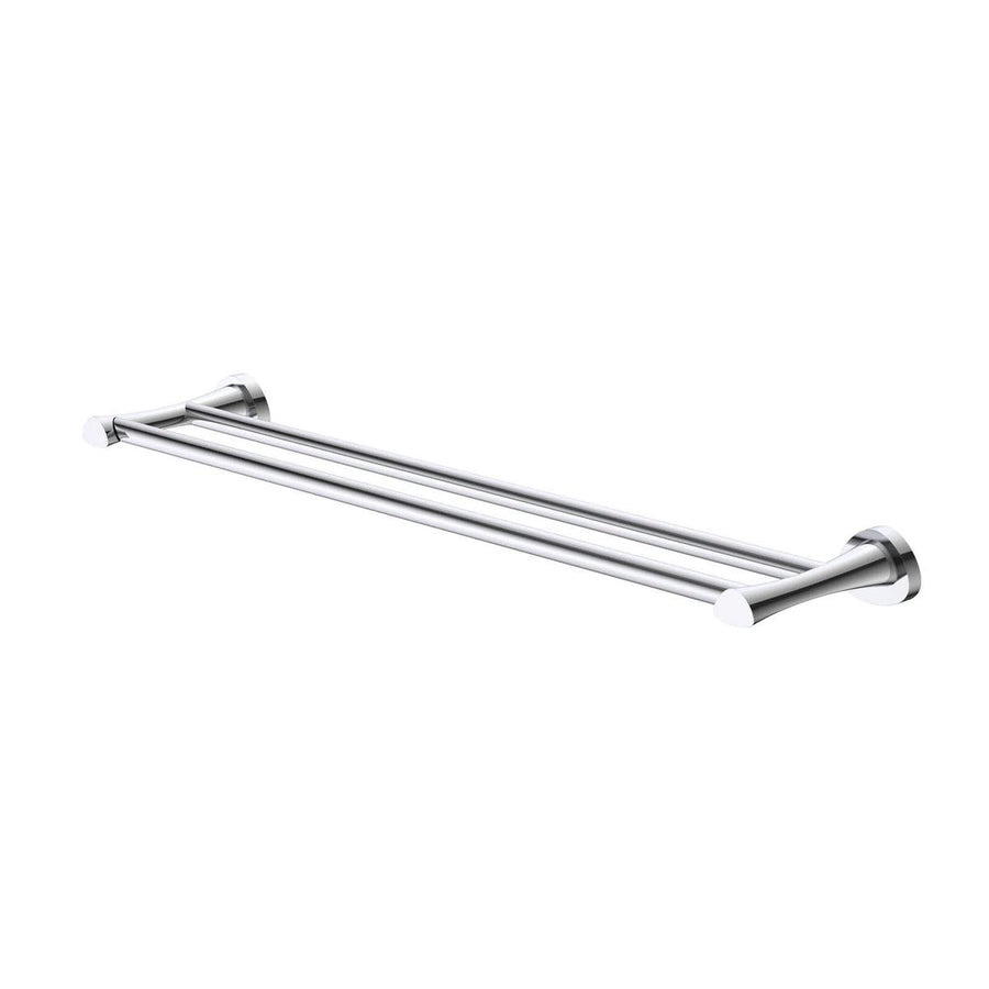 Caroma Double Towel Rail 600mm Polished Chrome Brass Durable Design - SuperSaverAU - view 1