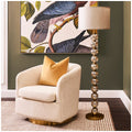 Cafe Lighting and Living Evie Standing Lamp Gold Drum Shade Mercury Glass Baubles