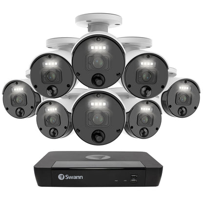 Swann NVR 8 Cameras Security 4K Monitoring 2TB 5MP SWNVK-876808-AU - Colour Night Vision, Motion Detection, Smartphone Integration