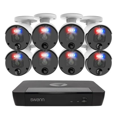 Swann NVR 8 Cameras Security 4K Monitoring 2TB 5MP SWNVK-876808-AU - Colour Night Vision, Motion Detection, Smartphone Integration